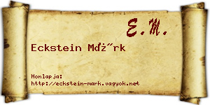 Eckstein Márk névjegykártya